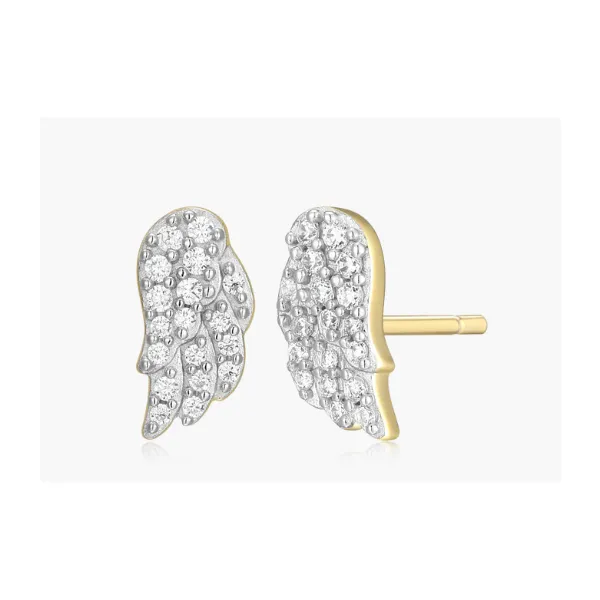 1/8ctw GP Lab Grown Diamond Wing Stud Earrings, SI, G-H Blocher Jewelers Ellwood City, PA