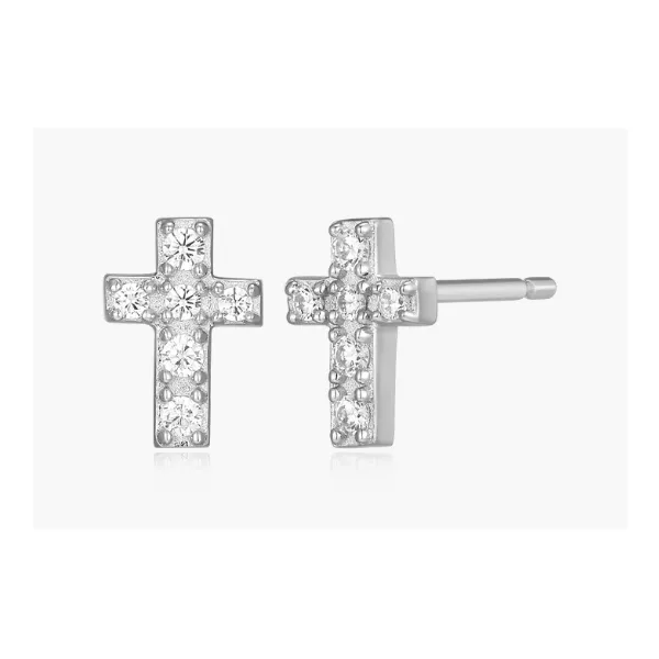 1/10ctw SS Cross Lab Grown Pave Stud Earrings, SI, G-H Blocher Jewelers Ellwood City, PA