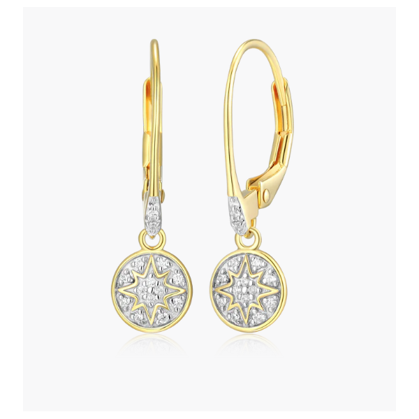 1/10ctw GP Lab Grown Diamond Round Pave Leverback Earrings, SI, G-H Blocher Jewelers Ellwood City, PA