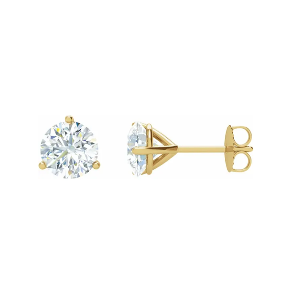 .50ctwt 14K Yellow Gold Round Brilliant LG Diamond Studs Blocher Jewelers Ellwood City, PA
