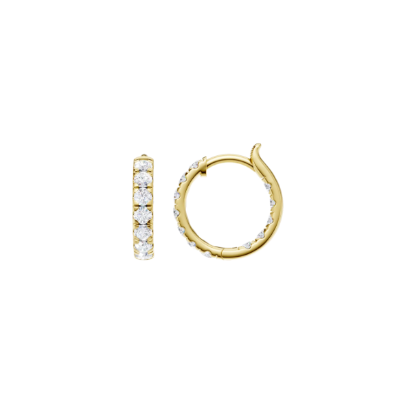 14K YG 1ctw Lab Grown Diamond Inside-Out Huggie Hoop Earrings, 24 Diamonds, E-F, VS Blocher Jewelers Ellwood City, PA