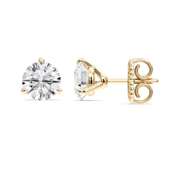 5ctw 14K YG Round Lab Grown Diamond Stud Earrings, 2 Diamonds = 5.02ctw Blocher Jewelers Ellwood City, PA