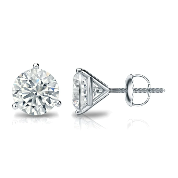 5ctw 14K WG Round Lab Grown Diamond Stud Earrings, 2 Diamonds = 4.99ctw Blocher Jewelers Ellwood City, PA