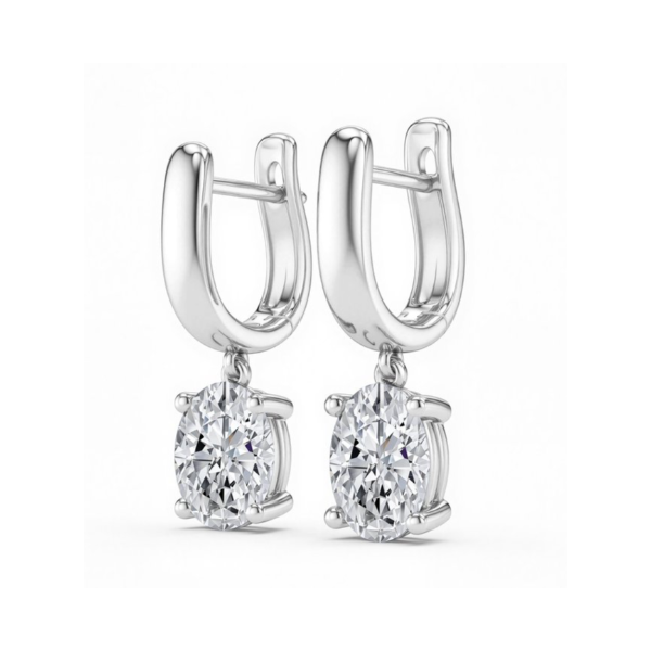 14K WG 2ctw Oval Cut Lab Grown Diamond Earrings Blocher Jewelers Ellwood City, PA