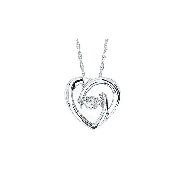 Sterling Silver Shimmering Diamonds Heart Pendant with 0.05Ct Diamond Blocher Jewelers Ellwood City, PA