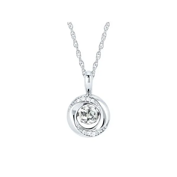 Sterling Silver Shimmering Diamonds Knot Necklace with White Sapphire and Diamonds Blocher Jewelers Ellwood City, PA