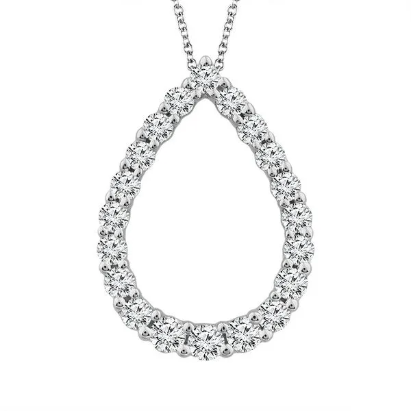 10K White Gold Diamond Pear Shaped Fashion Pendant 0.10 CT TW Blocher Jewelers Ellwood City, PA
