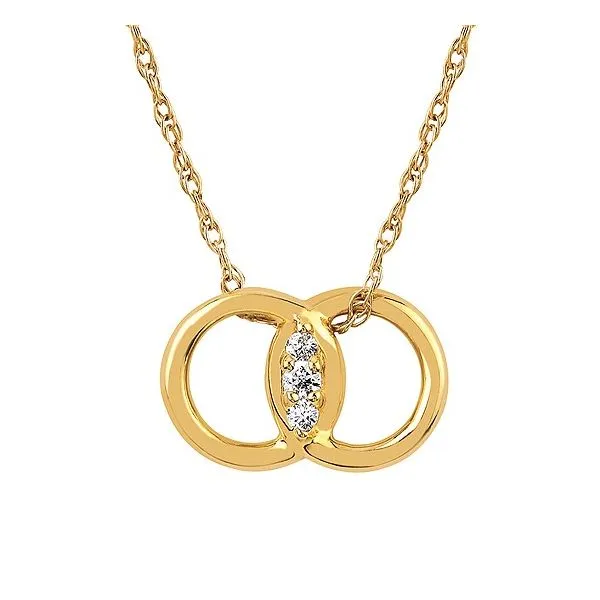 14K Yellow Gold Diamond Marriage Symbol® Pendant With 3 Diamonds  0.05 ctw Blocher Jewelers Ellwood City, PA