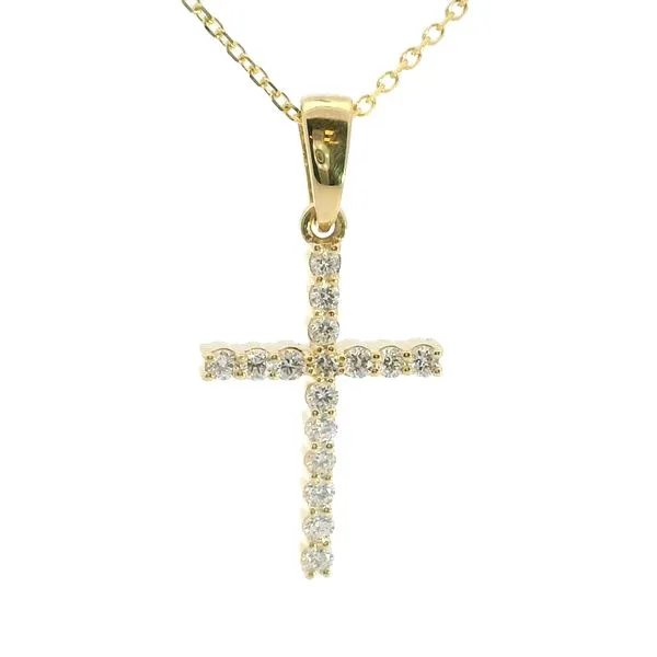 14 Kt Yellow Gold Cross With 16 Lab Grown Diamonds Blocher Jewelers Ellwood City, PA