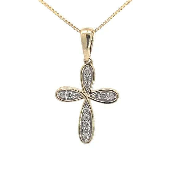 10K Yellow Gold Diamond Cross Pendant Blocher Jewelers Ellwood City, PA