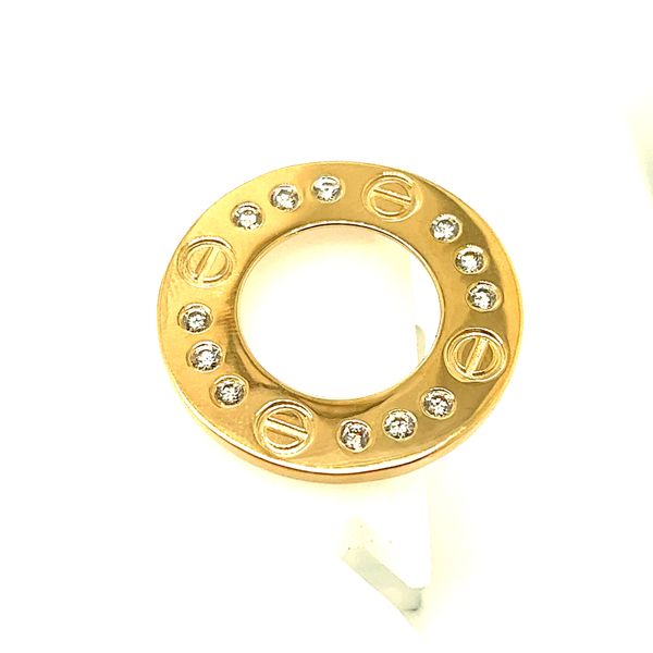 14K Yellow Gold Geometric Pendant with 0.41TW Diamonds Image 2 Blocher Jewelers Ellwood City, PA