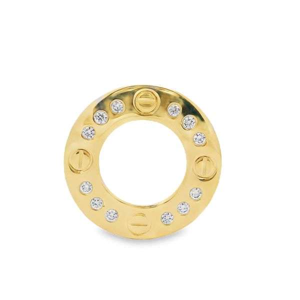 14K Yellow Gold Geometric Pendant with 0.41TW Diamonds Blocher Jewelers Ellwood City, PA