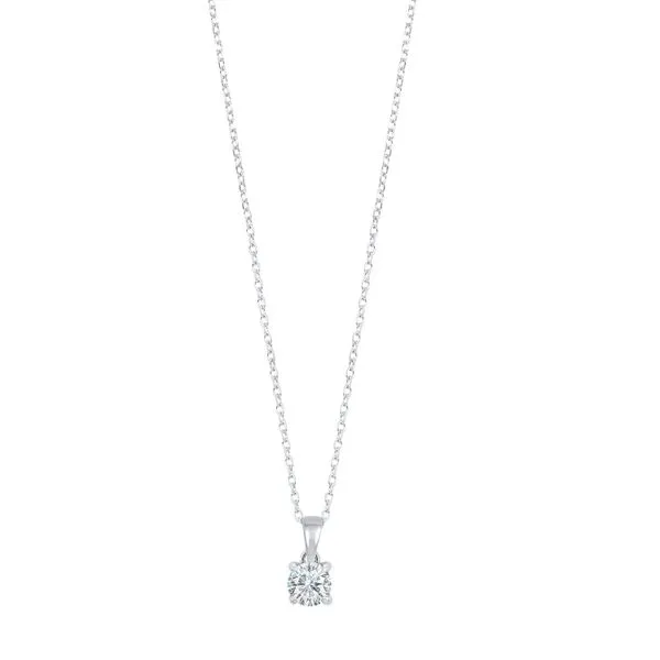 14K White Gold Solitaire Diamond Necklace Blocher Jewelers Ellwood City, PA