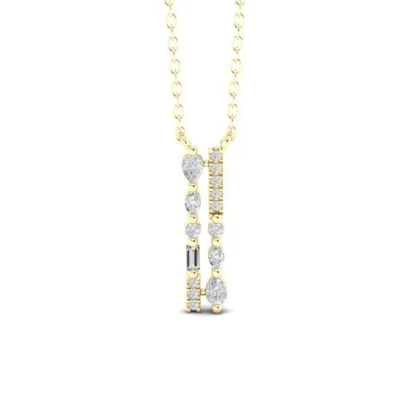 14K Yellow Vertical Diamond Bar Necklace 0.25CT Blocher Jewelers Ellwood City, PA