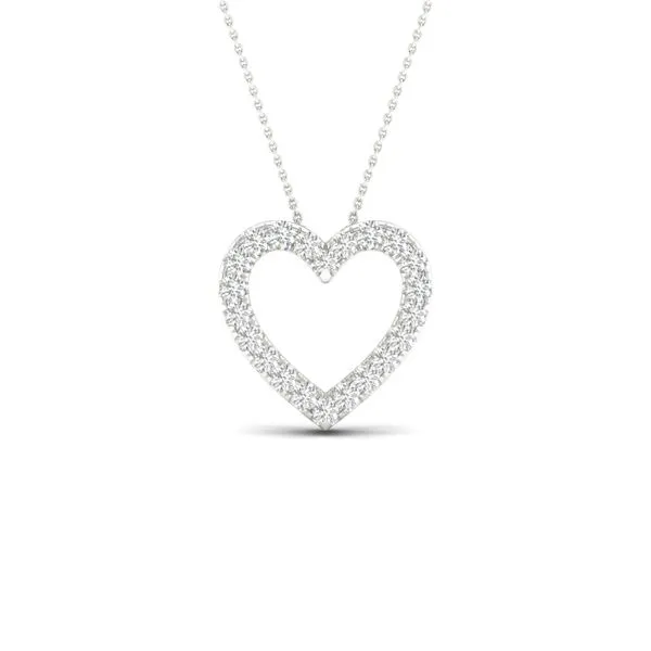 LAB White 14 Karat Heart Necklace Blocher Jewelers Ellwood City, PA