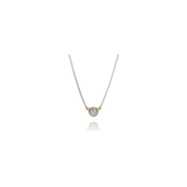 Vahan Two-Tone Sterling and 14K Yellow Gold Necklace Length Adj to 18" with 8=0.17Tw Round Diamonds Blocher Jewelers Ellwood City, PA