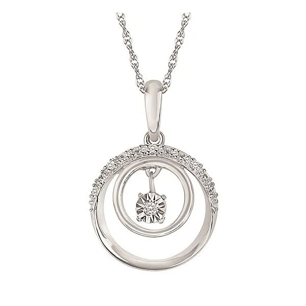 Sterling Silver Dancing Diamond Circle Necklace Blocher Jewelers Ellwood City, PA