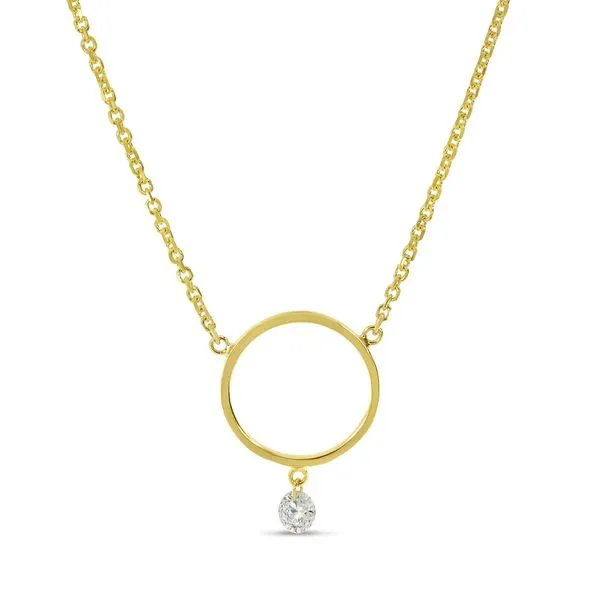 14K Yellow Gold Dashing Diamond Circle Necklace Blocher Jewelers Ellwood City, PA