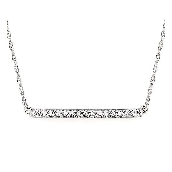 14K White Gold Diamond Trapeze Necklace 0.16Tw Blocher Jewelers Ellwood City, PA