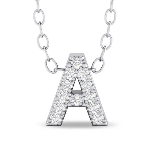 10K Two-Tone Diamond Initial Necklace 