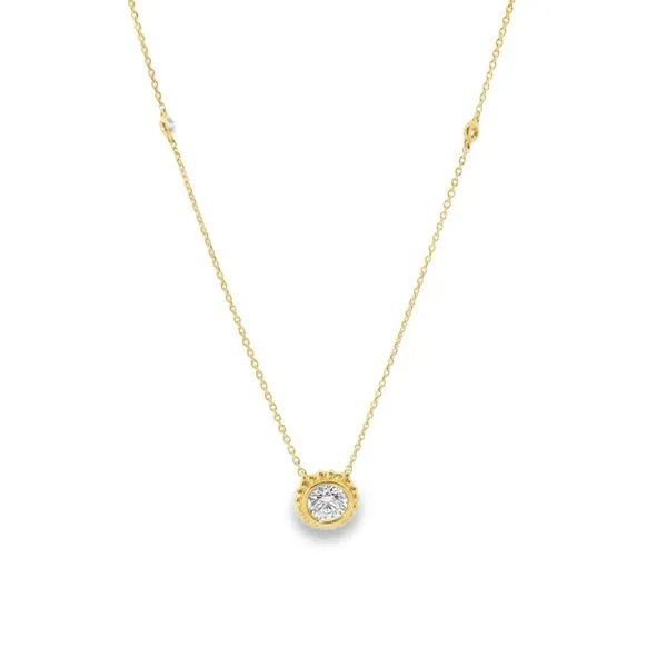 14Kt Yellow Gold Necklace with 3 Round Lab Grown Diamonds Blocher Jewelers Ellwood City, PA