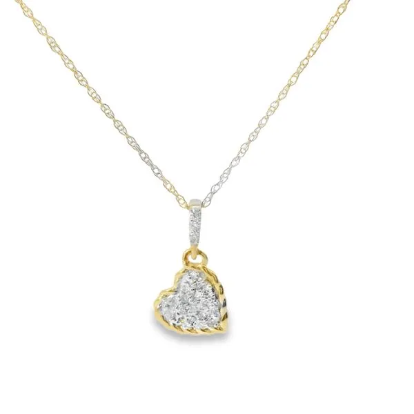 14K Yellow Gold Diamond Heart Necklace Blocher Jewelers Ellwood City, PA