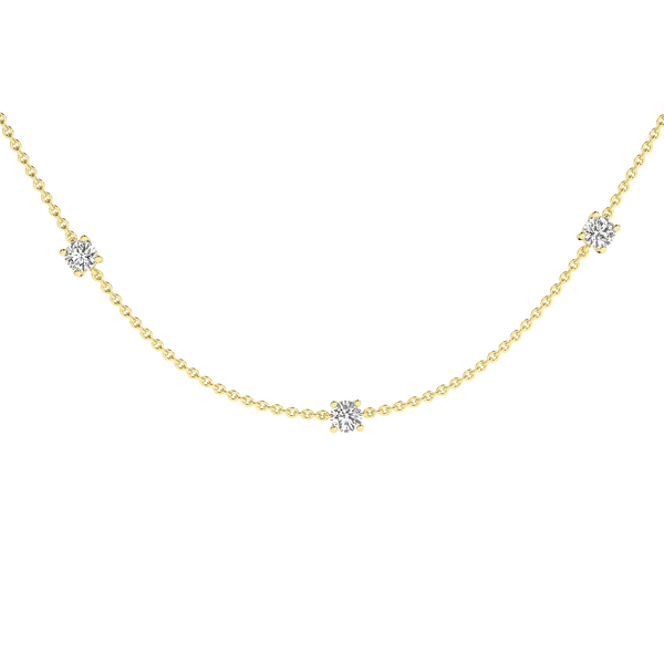 14K Yellow Gold Lab Grown Diamond Station Necklace with 9 Diamonds = 2.0CTW Blocher Jewelers Ellwood City, PA