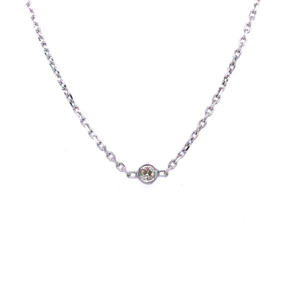 Sterling Silver Necklace With One 0.04Ct Round Diamond Blocher Jewelers Ellwood City, PA