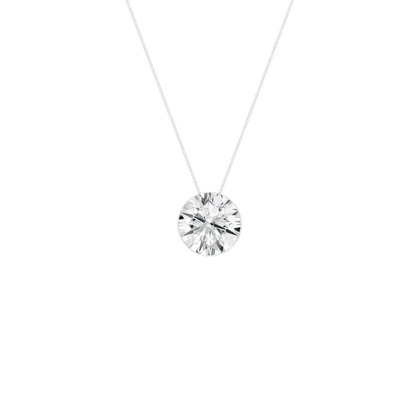 14K White Gold Lab Grown Diamond Solitaire Necklace Blocher Jewelers Ellwood City, PA