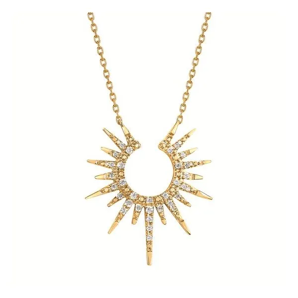 10K YG 0.06ctw Diamond Sunshine Necklace, 18