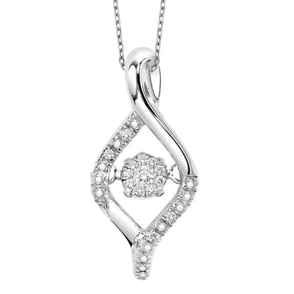 Sterling Silver Dancing Diamond Necklace 0.06Tw Blocher Jewelers Ellwood City, PA