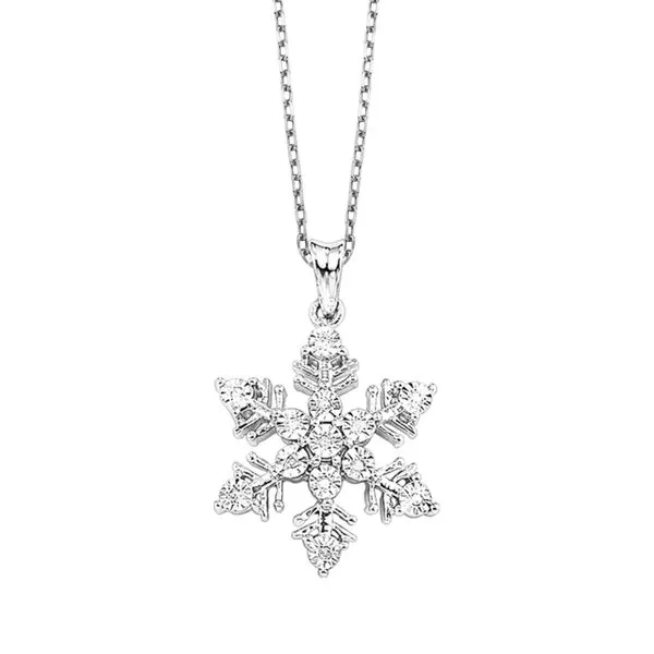 Sterling Silver Snowflake Necklace 18 With 13 = 0.05Tw Round Diamonds Blocher Jewelers Ellwood City, PA