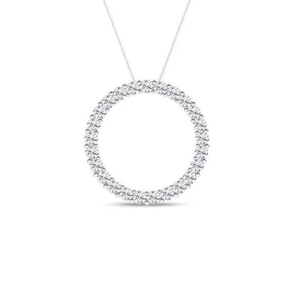 14K White Gold Lab Grown Diamond Circle Necklace 1.0CTW Blocher Jewelers Ellwood City, PA