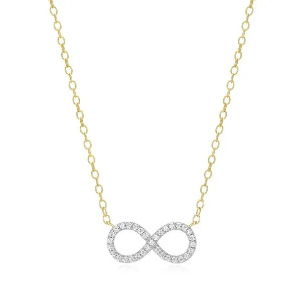 Infinity Statement Necklace in 14K Yellow Gold-Plated Sterling Silver, 16