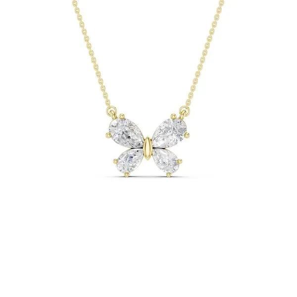14KYG 0.75ctw Lab Grown Diamond Butterfly Necklace, 18