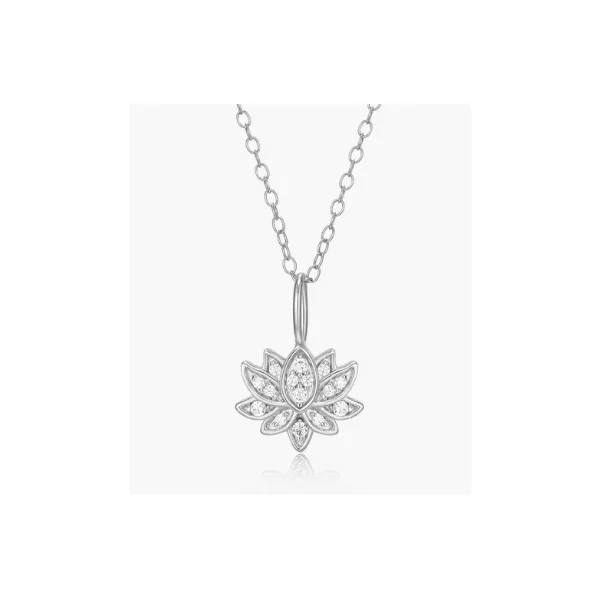 1/10ctw Lotus Lab Grown Diamond Necklace, SI, G-H, 18