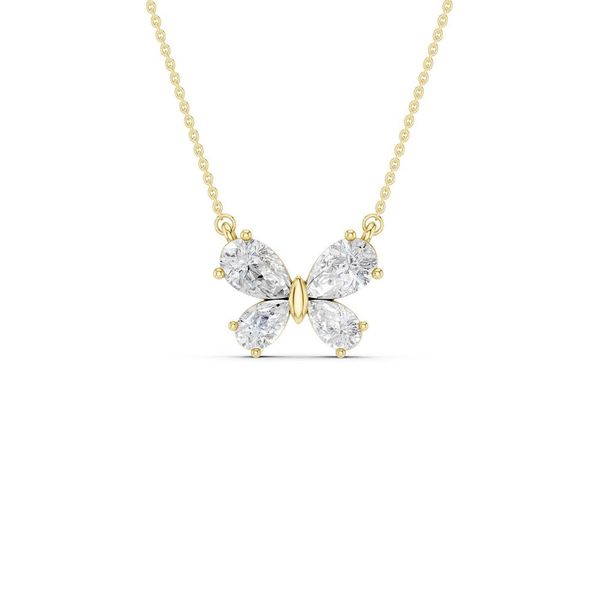 14KYG 0.75ctw Lab Grown Diamond Butterfly Necklace, 18
