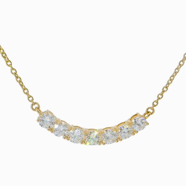 14K Yellow Gold 1ctw Lab Grown Diamond Smiley Pendant Necklace 18