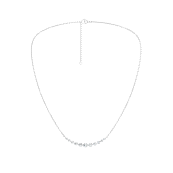 14K WG 1.5ctw Graduated Smiley Lab Grown Diamond Necklace, 18