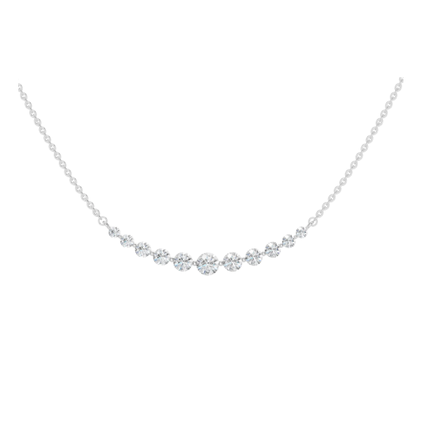 14K WG 1.5ctw Graduated Smiley Lab Grown Diamond Necklace, 18