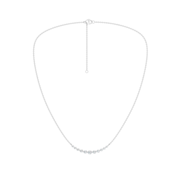 14K WG 1/2ctw Graduated Smiley Lab Grown Diamond Necklace, 18