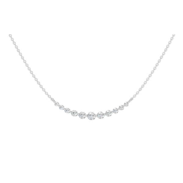 14K WG 1/2ctw Graduated Smiley Lab Grown Diamond Necklace, 18
