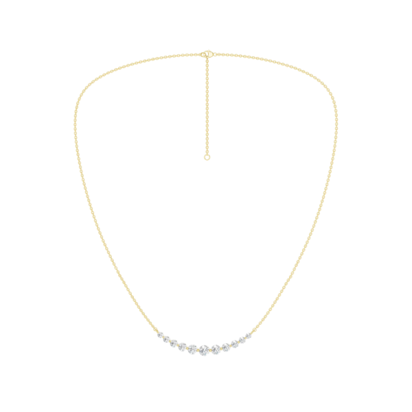 14K YG 1ctw Graduated Smiley Lab Grown Diamond Necklace, 18