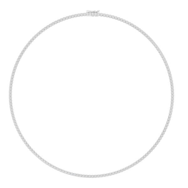 10ct Sterling Silver Lab Grown Diamond Tennis Necklace, 18