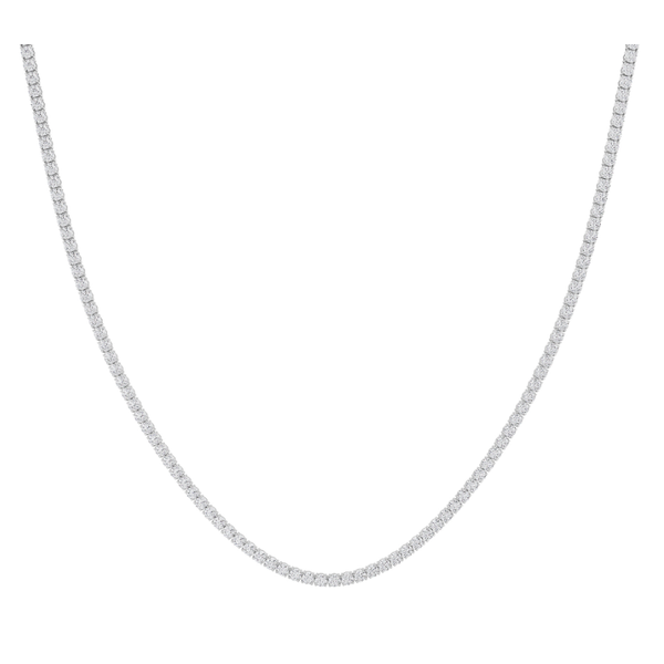 10ct Sterling Silver Lab Grown Diamond Tennis Necklace, 18