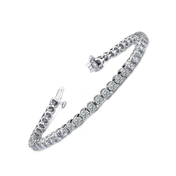 LAB White 14 Karat Tennis Bracelet With Round Diamonds Blocher Jewelers Ellwood City, PA