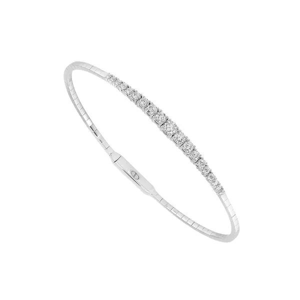 14K White Gold Diamond Flex Bangle 0.9Tw Blocher Jewelers Ellwood City, PA