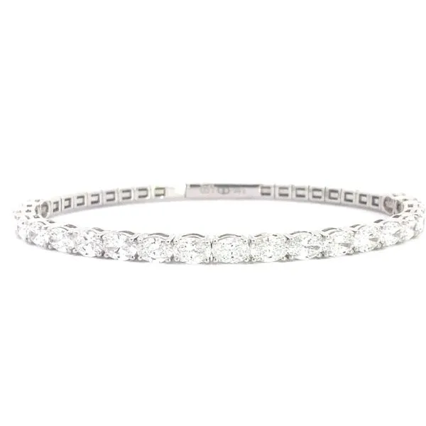 14K White Gold Lab-Grown Oval Diamond Bangle 6.33Tw Blocher Jewelers Ellwood City, PA