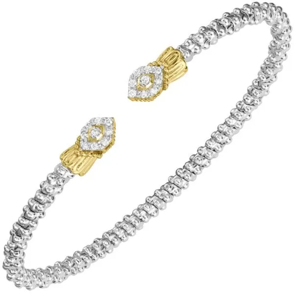 Sterling Silver and 14K Yellow Gold Art Deco Diamond Bangle Bracelet Blocher Jewelers Ellwood City, PA