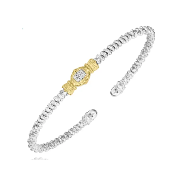 Sterling Silver and 14K Yellow Gold Diamond Bracelet 0.05Tw Blocher Jewelers Ellwood City, PA